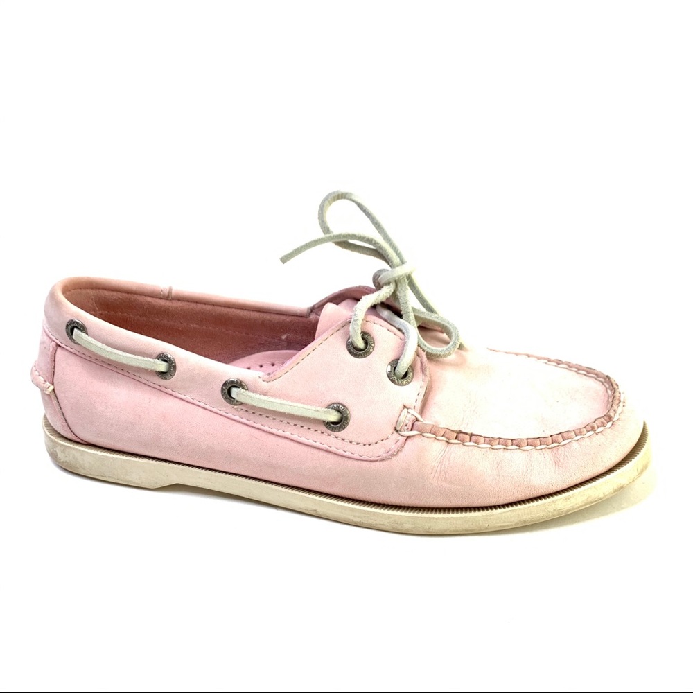 LL Bean Boat Shoes loafers pale baby pink 7